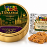 Creole-ish Collector's Tin of pecan candy pralines in a gold tin with Louisiana flag design
